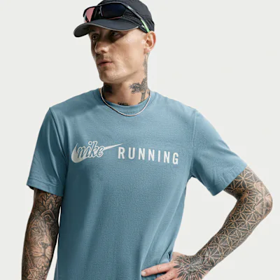 Nike Men's Dri-FIT Running T-Shirt - Smoky Blue