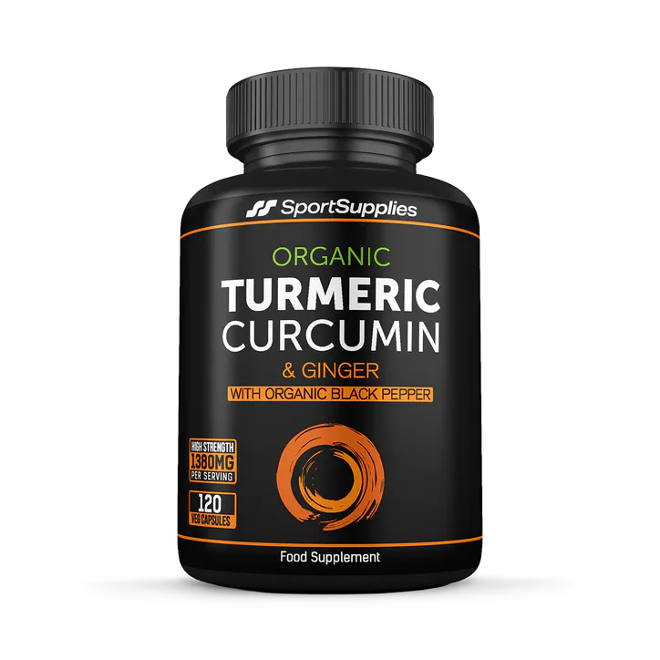 SS Sport Supplies Organic Turmeric, Ginger and black Pepper 120 Capsules