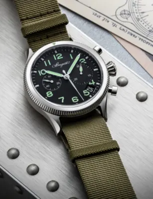 BREGUET Type XX Steel And Leather Automatic Watch 42mm in STEEL, additional product view 3