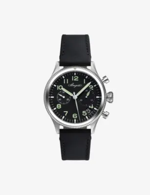 BREGUET Type XX Steel And Leather Automatic Watch 42mm in STEEL – Jewellery & Watches | Mens luxury watches