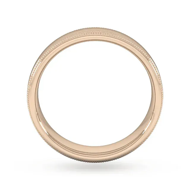 For Him 6mm Flat Court Heavy Milgrain Edge Wedding Ring In 18 Carat Yellow Gold detail 3