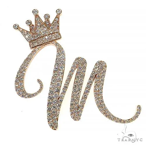 RINA - For Him CUSTOM Custom Made Diamond Initial Pendant 68191 in Rose Gold – Pendant