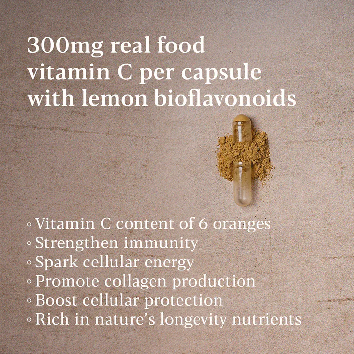 Higher Nature True Food® Vitamin C - 300mg Natural Source Vitamin C - 30 Vegan Capsules detail 3
