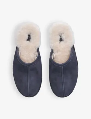 UGG Scuff brand-embossed suede and shearling slippers - EUR 43 / 9 UK MEN in GREY/DARK, additional product view 2