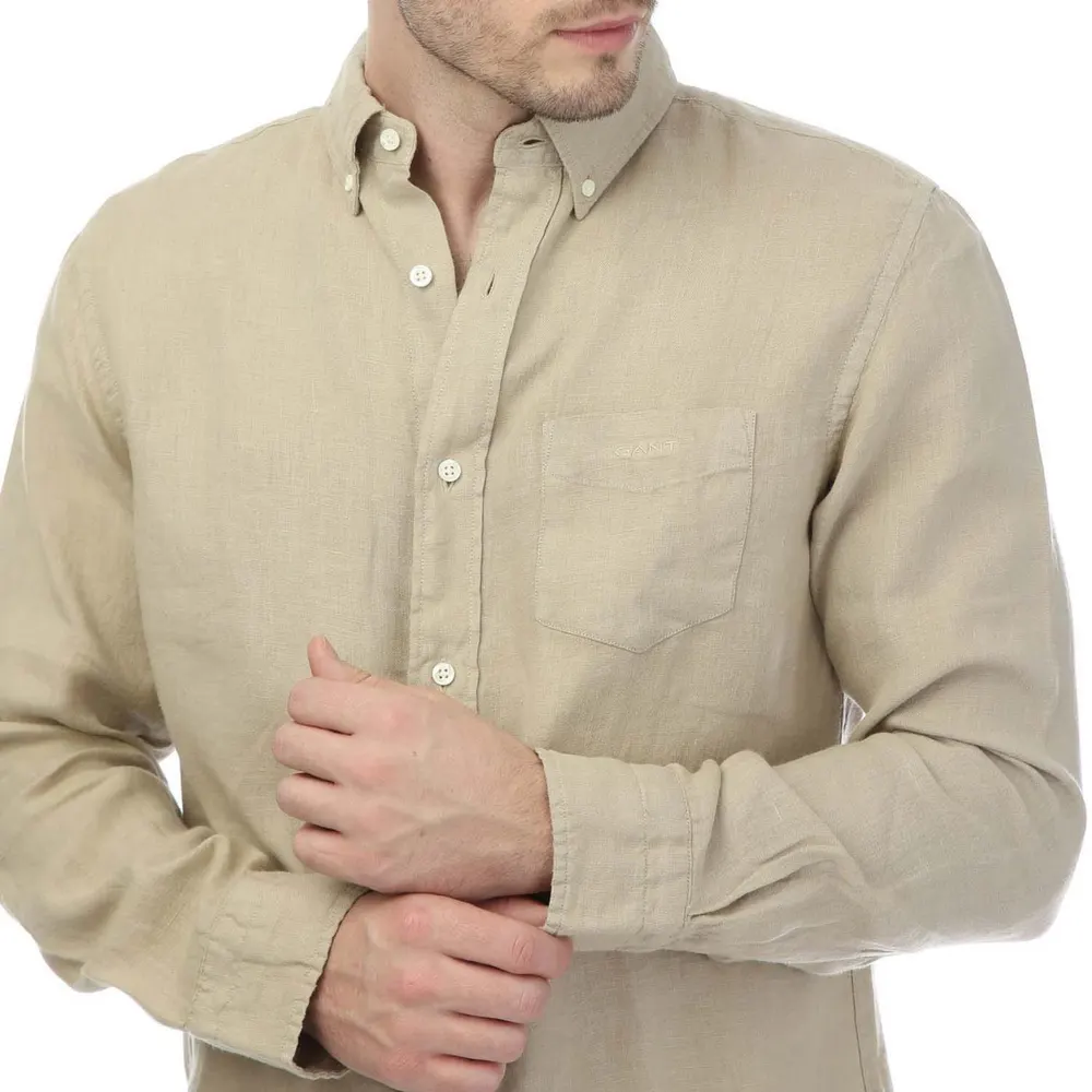 Gant Regular Fit Garment Dyed Linen Shirt detail 3