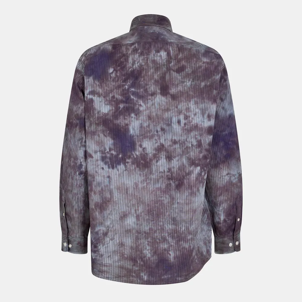 Aries Men's Tie Dye Long Sleeve Shirt in Black, additional product view 2