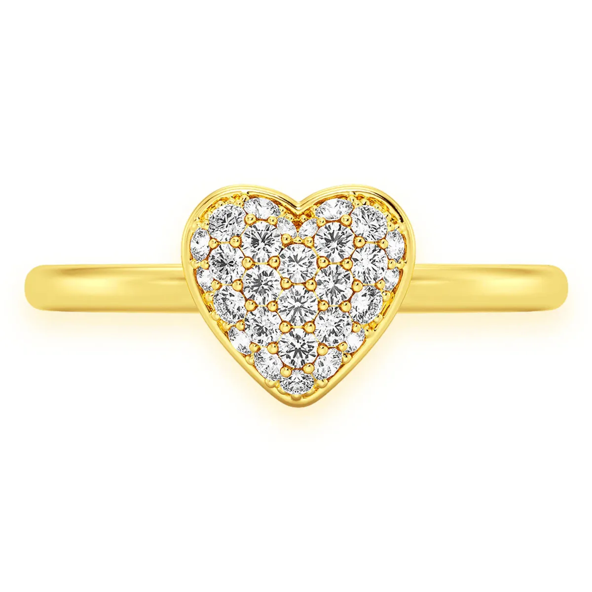 For Him Bubbly Heart Diamond Ring in 0.20ctw / Yellow Gold / Natural Diamond – Ring