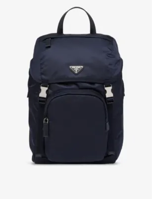 PRADA Re-Nylon large nylon and leather backpack - BROWN