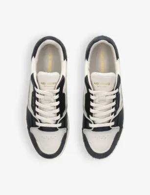 AXEL ARIGATO Clay foiled-logo leather and suede low-top trainers - EUR 40 / 6 UK MEN in BEIGE COMB, additional product view 2