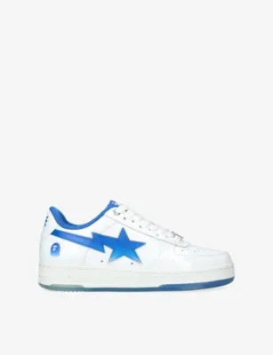 A BATHING APE BAPE STA Icon #4 M2 Leather Trainers - EUR 42.5 / 8.5 UK MEN in WHITE/NAVY – Mens | Trainers | Lace up trainers