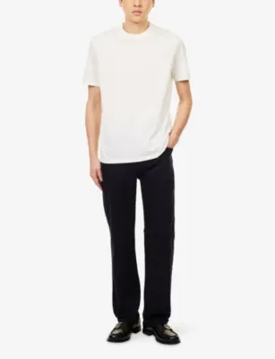 EMPORIO ARMANI Embossed-Brand Relaxed-Fit Cotton-Jersey T-Shirt detail 2