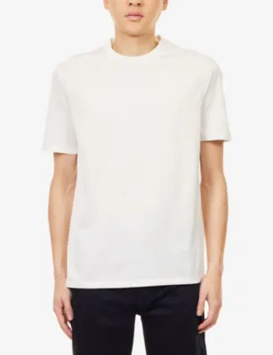 EMPORIO ARMANI Embossed-Brand Relaxed-Fit Cotton-Jersey T-Shirt detail 3