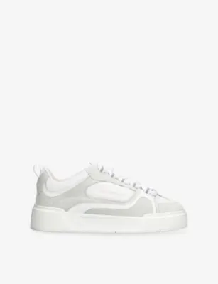CLEENS Essential Suede And Mesh Trainers - EUR 43.5 / 9.5 UK MEN in White – Mens | Trainers | Lace up trainers