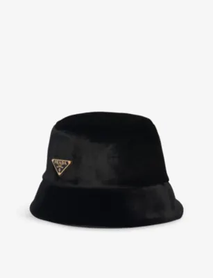 PRADA Triangle-Logo Velvet Bucket Hat - XXXXL in BLACK – Mens | Hats | Hats