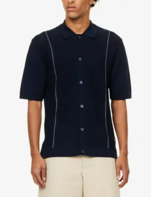 ORLEBAR BROWN Roddy Chevron Knit Cotton Shirt detail 3
