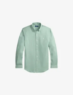 POLO RALPH LAUREN Brand-Embroidered Custom-Fit Linen Shirt