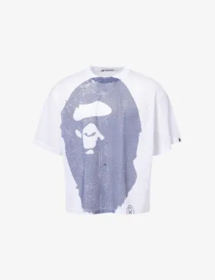 A BATHING APE Logo-Print Oversized Stretch-Woven T-Shirt