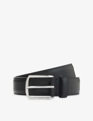 BOSS Engraved-Buckle Leather Belt - 32