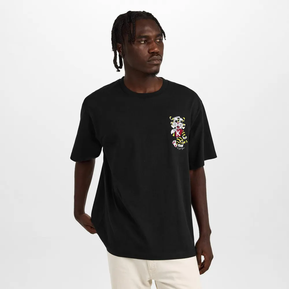 Kenzo Men's Tiger Heart T-Shirt in Black, additional product view 3