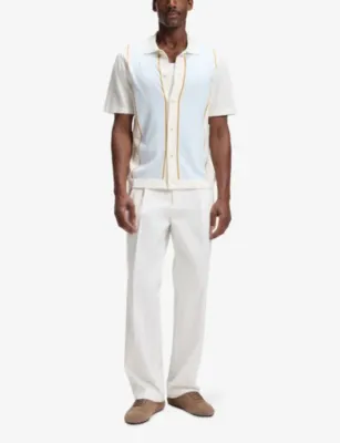 BOSS Straight-Leg Relaxed-Fit Stretch-Cotton Trousers detail 2