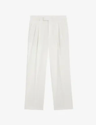 BOSS Straight-Leg Relaxed-Fit Stretch-Cotton Trousers