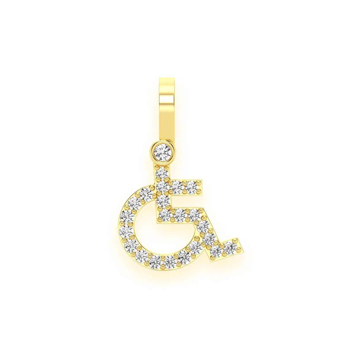 For Him Wheelchair Diamond Pendant in 0.20ctw / Yellow Gold / Natural Diamond – Pendant