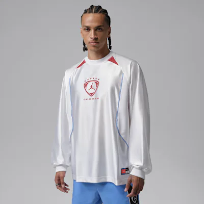 Jordan Brooklyn Men's Long-Sleeve Goalie Top - White/University Red/University Red