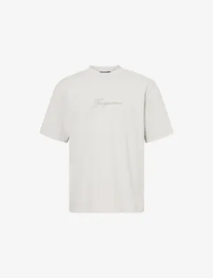 JACQUEMUS Pigmento Log-Embroidered Cotton T-Shirt - BEIGE