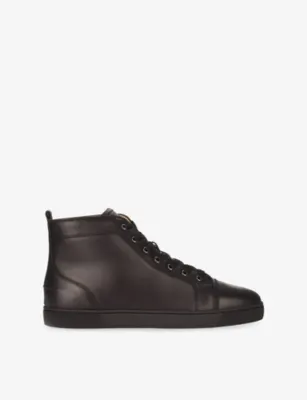 CHRISTIAN LOUBOUTIN Louis Leather High-Top Trainers - EUR 45 / 11 UK MEN in BLACK – Mens | Trainers | Lace up trainers