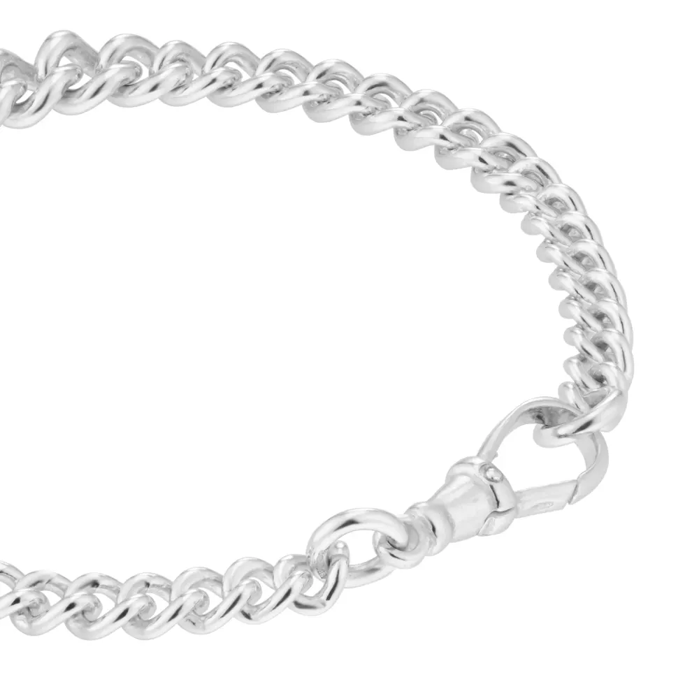 For Him Sterling Silver Graduated Curb Bracelet detail 3