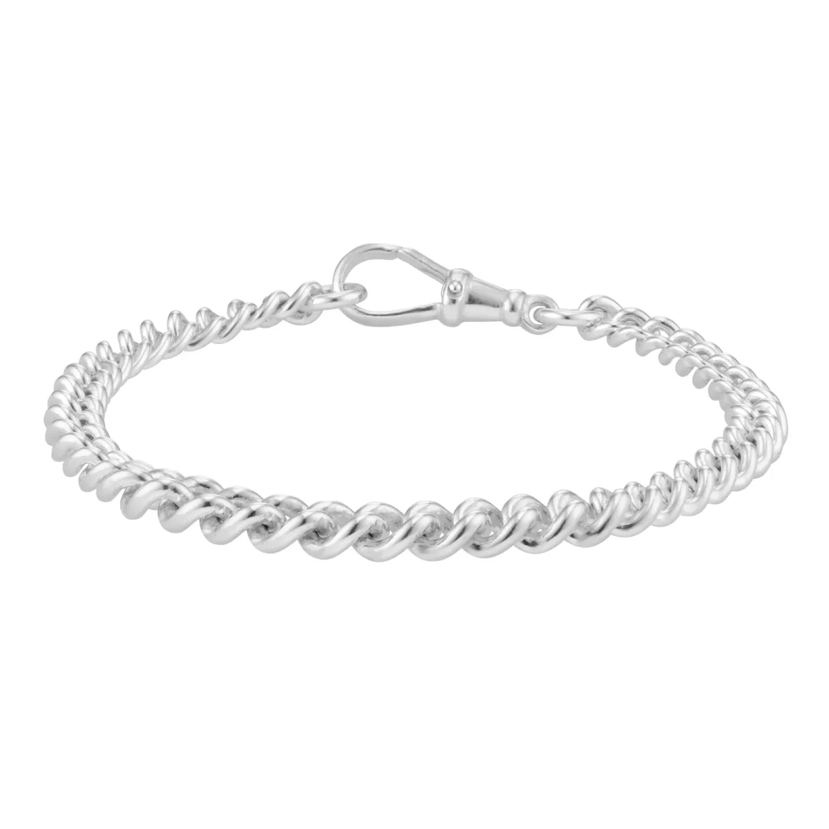 For Him Sterling Silver Graduated Curb Bracelet