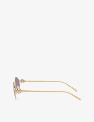CARTIER CT0644S Oval-Frame Metal Sunglasses detail 2