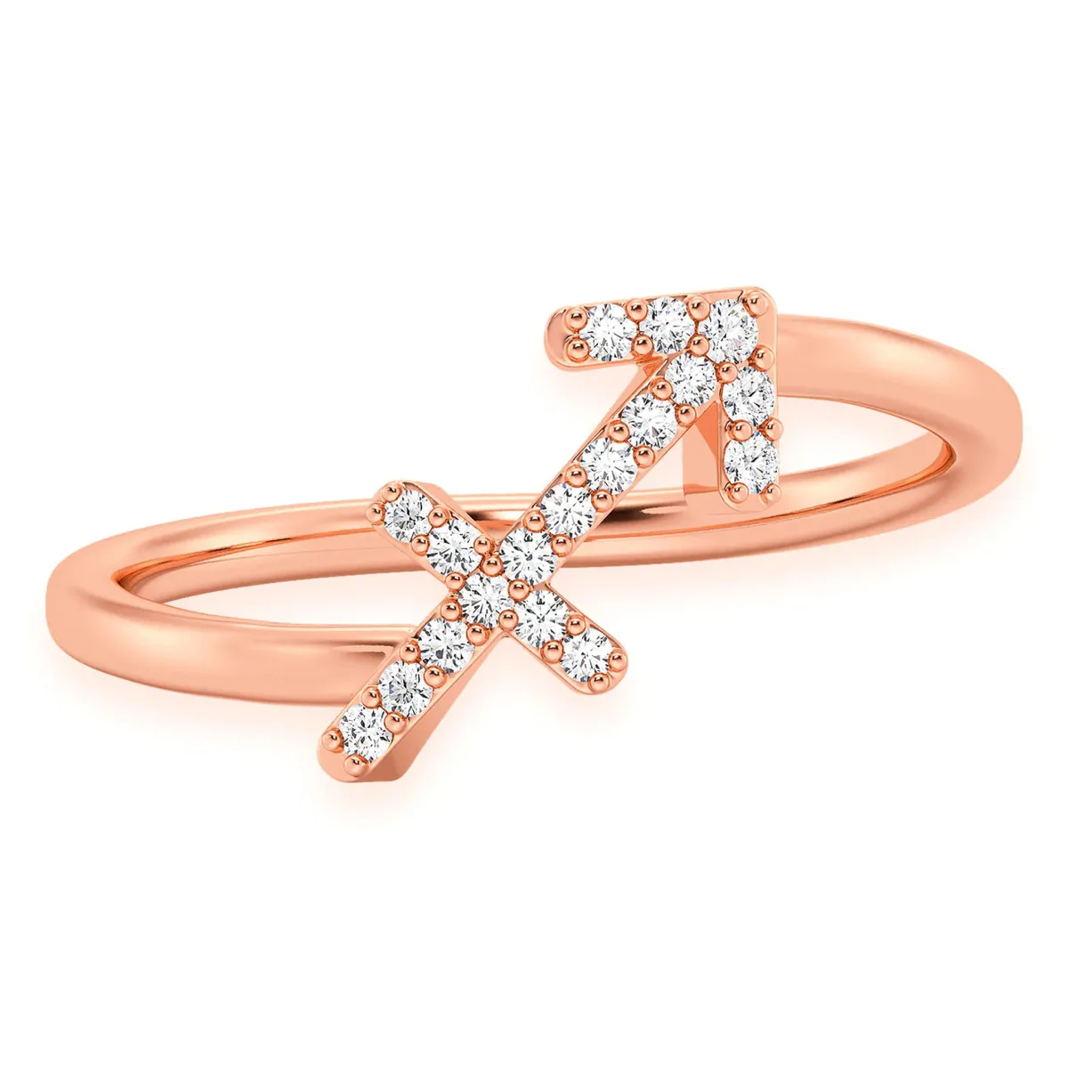 For Him Zodiac Diamond Ring in Sigittarius / Rose Gold / Natural Diamond – Ring