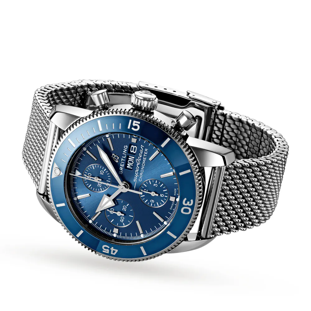 Breitling Superocean Heritage Chronograph 44 Stainless Steel Watch in Blue, additional product view 3