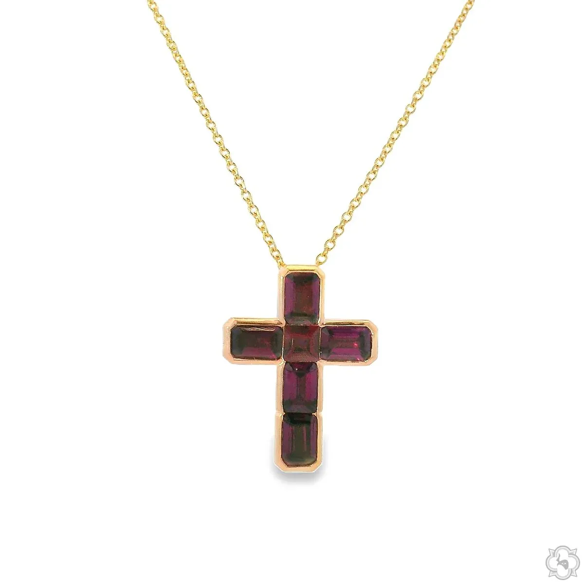 PIA - For Him GEMSTONES Garnet Spirit Cross Pendant 70668 in Rose / 18 Inches – Pendant Set