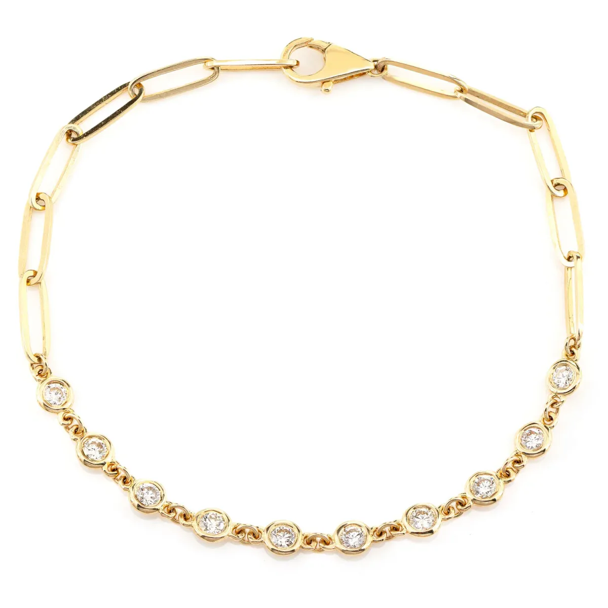 For Him Elongated Bezel Rolo Diamond Bracelet
