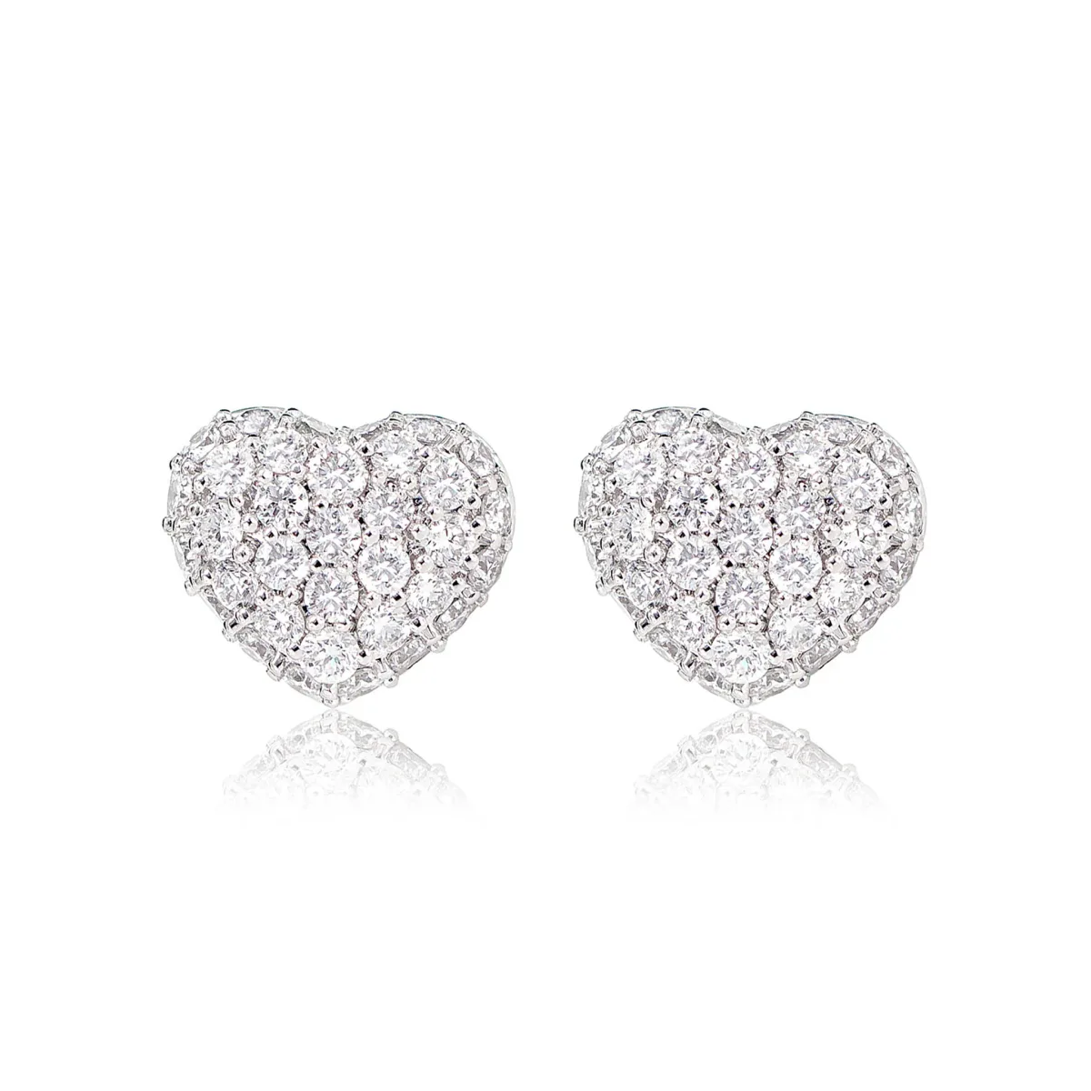 For Him Bubbly Diamond Heart Stud Earrings 0.50ctw in White Gold / Natural Diamond – Earring