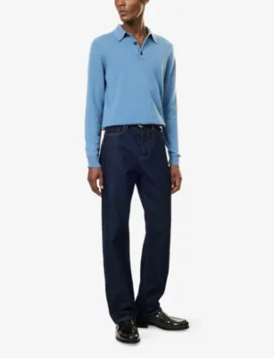 SUNSPEL Long-Sleeve Cashmere Polo Shirt detail 2