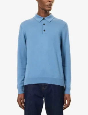 SUNSPEL Long-Sleeve Cashmere Polo Shirt detail 3