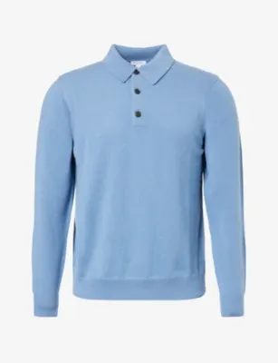 SUNSPEL Long-Sleeve Cashmere Polo Shirt