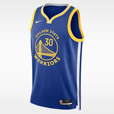 Nike Golden State Warriors Steph Curry Icon Edition 2022/23 Nike Dri-FIT NBA Swingman Jersey - Rush Blue