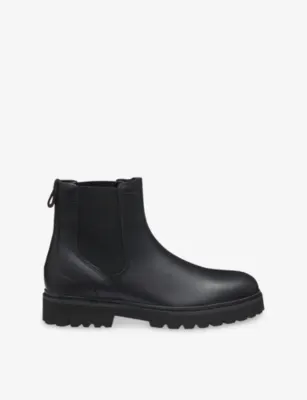 HUGO Logo-Embossed Leather Chelsea Boots - EUR 46 / 12 UK MEN