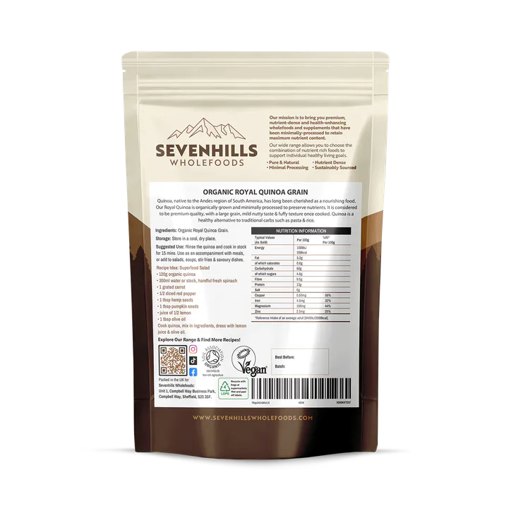 Sevenhills Wholefoods Organic Royal Quinoa Grain White 1kg, additional product view 2