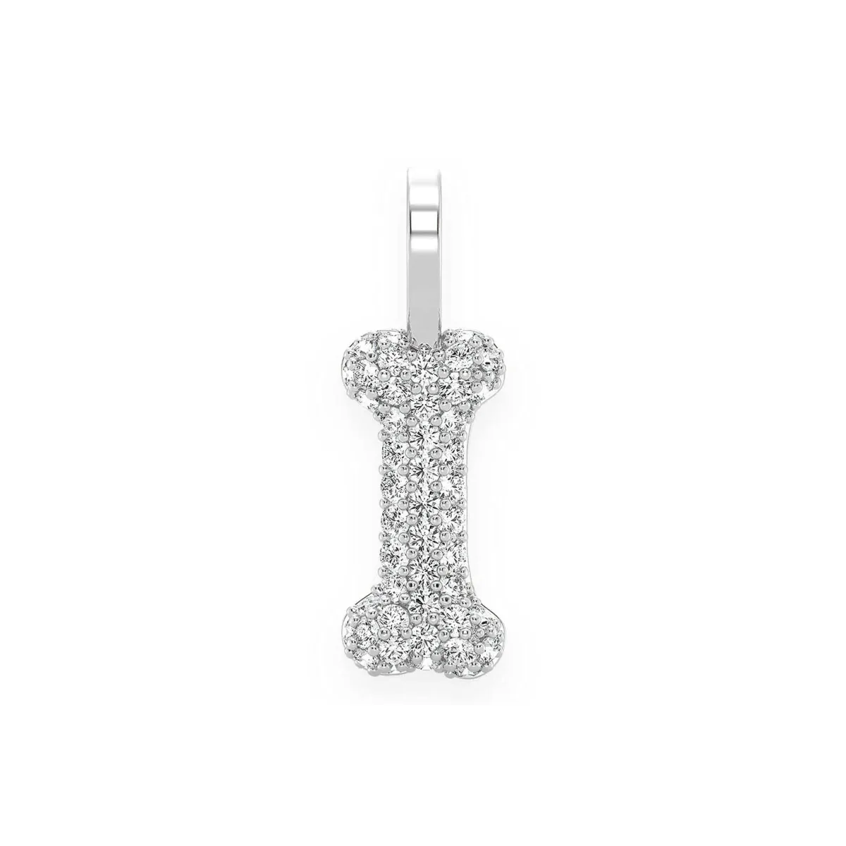 For Him Dog Bone Diamond Pendant in White Gold / Natural Diamond – Pendant