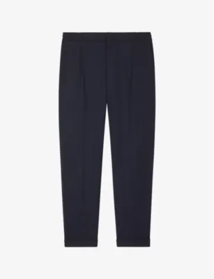 REISS Brighton relaxed-fit tapered woven trousers - CHARCOAL detail 2