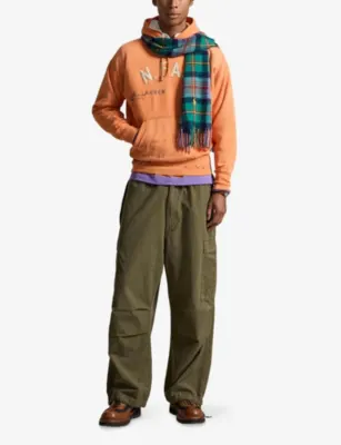 POLO RALPH LAUREN Distressed Cotton-Jersey Hoody in Kona Orange, additional product view 2