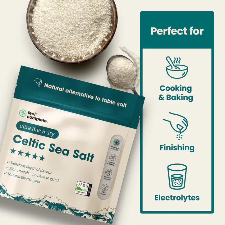 Feel Complete Celtic Sea Salt (ULTRA Fine & Dry) No Need To Grind - Organic Approved - 200g, additional product view 2