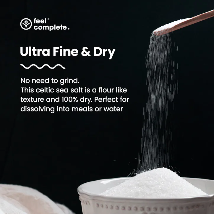 Feel Complete Celtic Sea Salt (ULTRA Fine & Dry) No Need To Grind - Organic Approved - 200g, additional product view 3