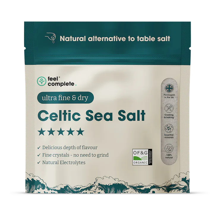 Feel Complete Celtic Sea Salt (ULTRA Fine & Dry) No Need To Grind - Organic Approved - 200g