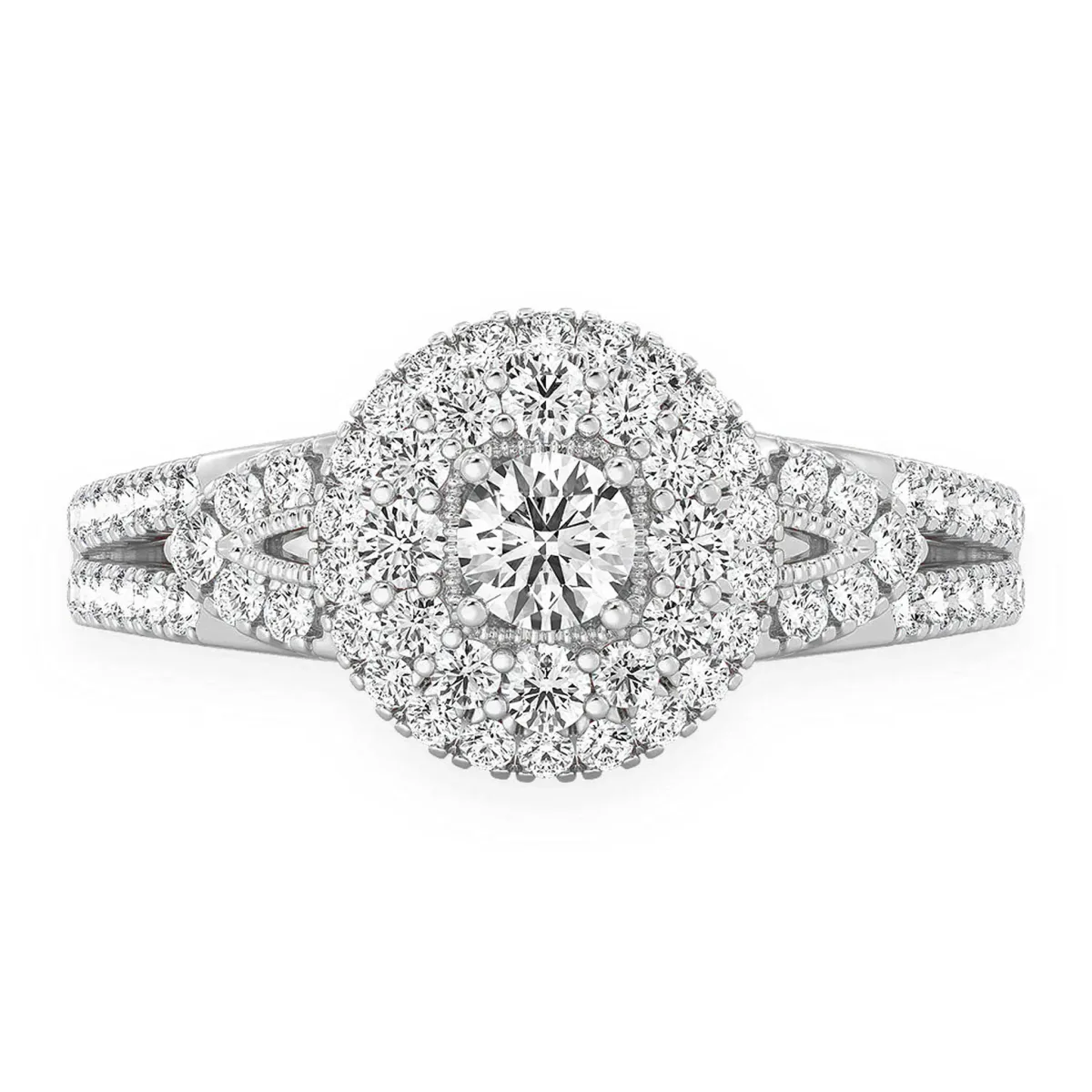 For Him Fancy Shank Tiered Halo Ring in Rose Gold / Natural Diamond – Ring
